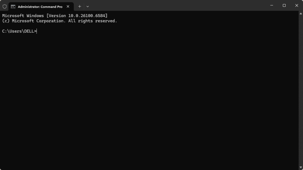 The command line.